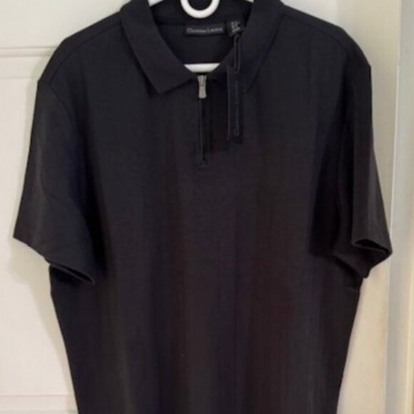 Christian Lacroix Other - NWT Christian Lacroix Ribbed Polo Shirt 1/4 Zip Black Mens XL